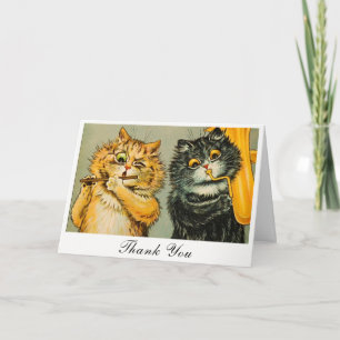Antieke Louis Wain Grappige Muzikale Katten Dank J Kaart
