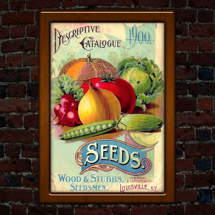 Antieke Louisville Zaadcatalogus Reclame Poster