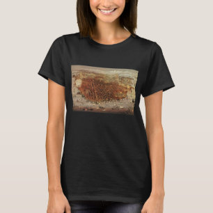 Antieke luchtkaart, San Francisco City, Californië T-shirt
