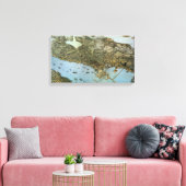 Antieke luchtkaart van de stad Seattle, Washington Canvas Afdruk (Insitu (Woonkamer))