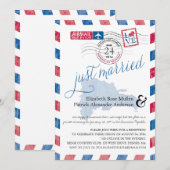 Antieke Luchtpost Net Getrouwd Post Bruiloftsrecep Kaart (Voorkant / Achterkant)