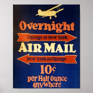 Antieke luchtpostadvertentie, Chicago Poster