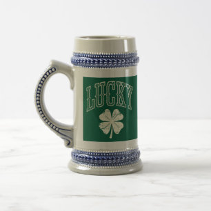 Antieke Lucky Clover St. Patrick's Day Bierpul