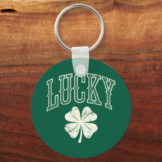 Antieke Lucky Clover St. Patrick's Day  Sleutelhanger (Voorkant)