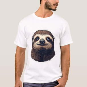 Antieke Luiaard Illustratie Vintage T-shirt (2)