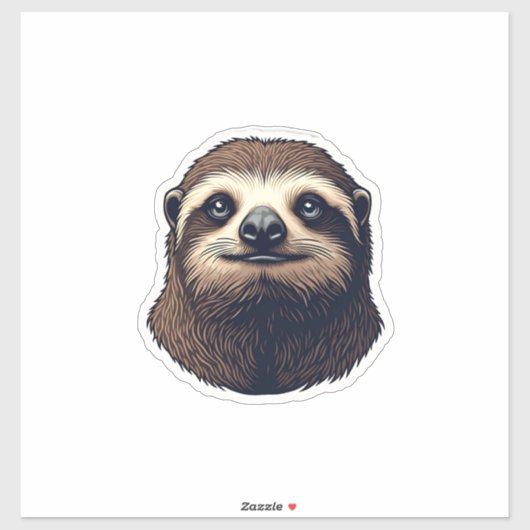 Antieke Luiaard Illustratie Vintage T-shirt (2) Sticker (Vel)