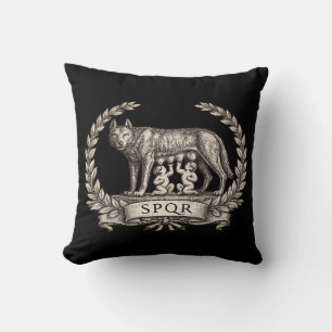 Antieke Lupa Capitolina Romulus Remus SPQR Embleem Kussen