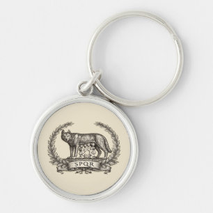 Antieke Lupa Capitolina Romulus Remus SPQR Embleem Sleutelhanger