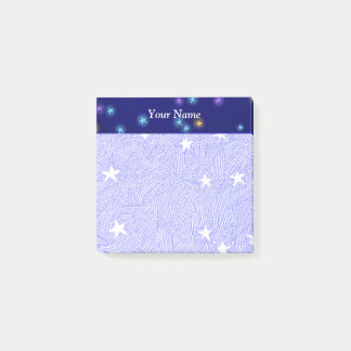 Antieke maan en sterren ets blauw achtergrond 3x3 post-it® notes