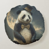 Antieke Maan Panda Rond Kussen (Achterkant)
