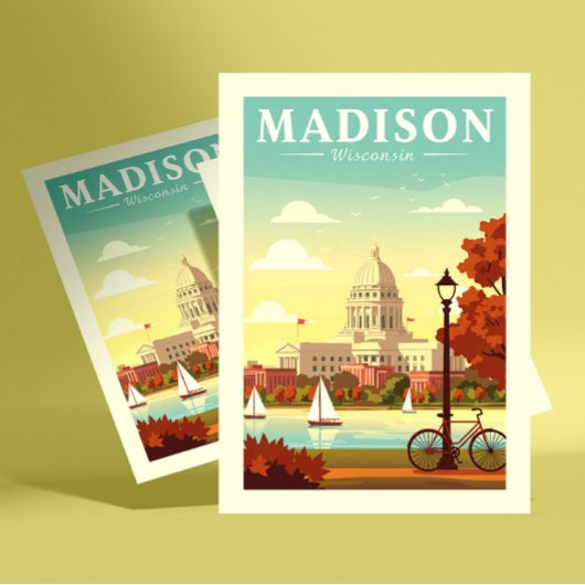 Antieke Madison Wisconsin Briefkaart