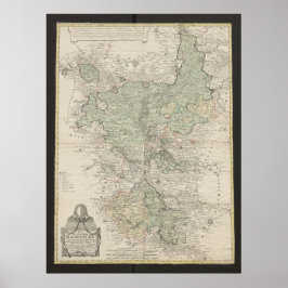 Antieke Magdeburg-kaart, Vintage Duitse cartografi Poster