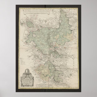 Antieke Magdeburg-kaart, Vintage Duitse cartografi Poster