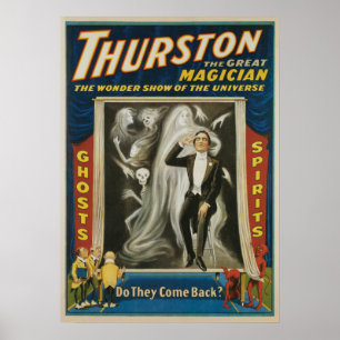 Antieke Magieposter, Thurston, De Grote Magiër Poster