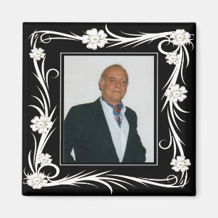 Antieke magneet Antieke bloemen Voeg uw foto toe