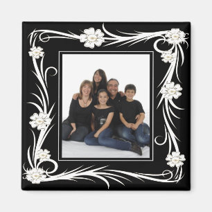 Antieke magneet Antieke bloemen Voeg uw foto toe