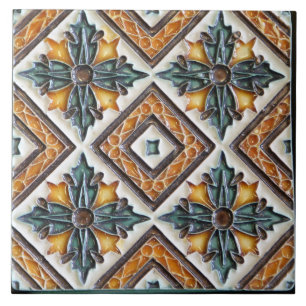 Antieke Majolica Lattice Keramische Tegel Tegeltje