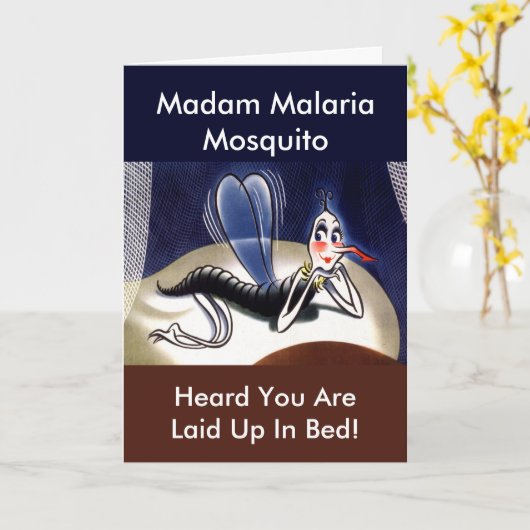 Antieke Malaria Muggen Dame Kaart (Gele Bloem)