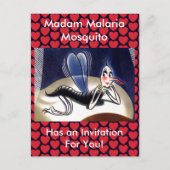 Antieke Malaria Muggen Dame Uitnodiging Briefkaart (Voorkant)