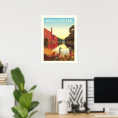 Antieke Manchester New Hampshire Poster (Thuiskantoor)