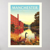 Antieke Manchester New Hampshire Poster (Voorkant)
