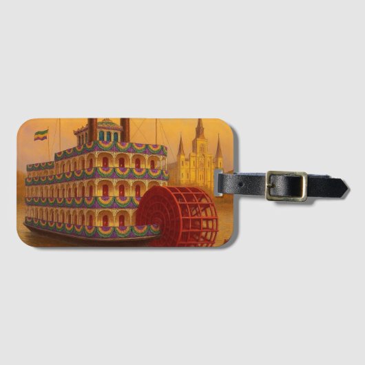 Antieke Mardi Gras raderboot  Bagagelabel (Voorkant (horizontaal))