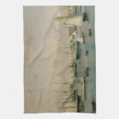 Antieke maritieme Jachtbrigade bij Newport Harbor Theedoek (Verticaal)