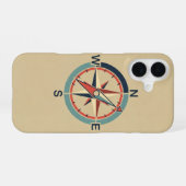 Antieke maritieme kompas iPhone 16 hoesje (Achterkant horizontaal)