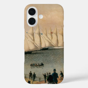 Antieke maritieme New York Yacht Club Regatta iPhone 16 Hoesje