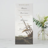 Antieke Maritieme Scheeps Oude Geld Menu (Staand voorkant)