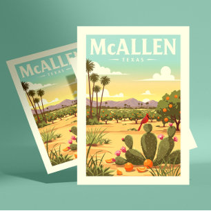 Antieke McAllen Texas Briefkaart