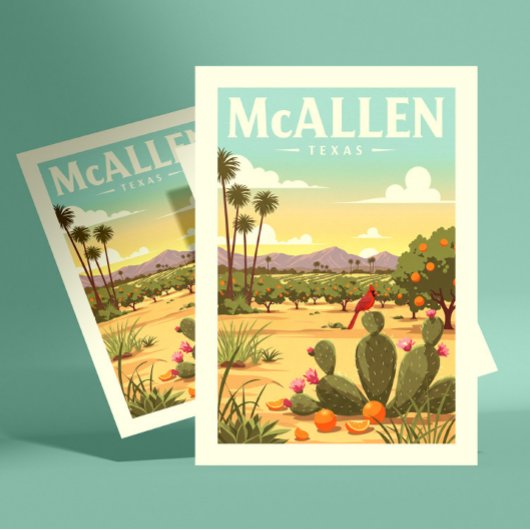 Antieke McAllen Texas Briefkaart