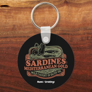 Antieke Mediterrane Sardineblik Retro Zeekamer Sleutelhanger