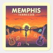 Antieke Memphis Tennessee Vierkante Sticker (Voorkant)