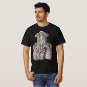 Antieke menselijke anatomie keel, nek, borst, ribb t-shirt (Voorkant volledig)