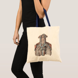 Antieke menselijke anatomie keel, nek, borst, ribb tote bag