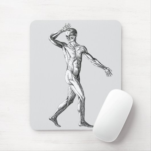 Antieke menselijke anatomie, mannelijke lichaamssp muismat (Met muis)