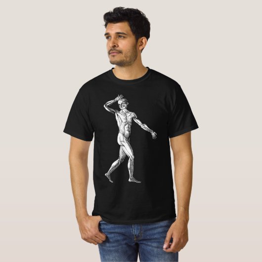 Antieke Menselijke Anatomie, Mannelijke Lichaamssp T-shirt (Voorkant volledig)