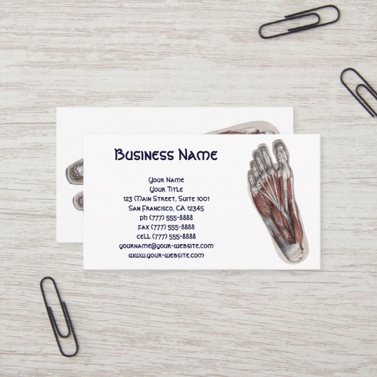 Antieke Menselijke Anatomie Voet Voeten Podiatrie Visitekaartje (Voorkant / Achterkant in situ)