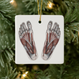 Antieke menselijke anatomie voetafdruk podiatrie v keramisch ornament