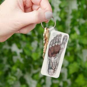 Antieke menselijke anatomie voetafdruk podiatrie v sleutelhanger