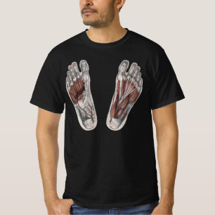 Antieke menselijke anatomie voetafdruk podiatrie v t-shirt