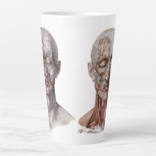 Antieke menselijke anatomie wetenschap, hoofd keel latte mok