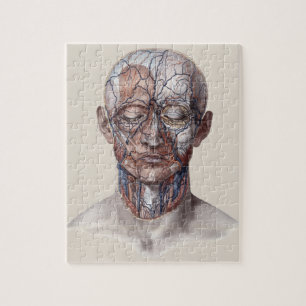 Antieke menselijke anatomie wetenschap, hoofd keel legpuzzel