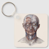 Antieke menselijke anatomie wetenschap, hoofd keel sleutelhanger (Voorkant)