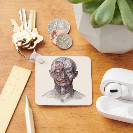 Antieke menselijke anatomie wetenschap, hoofd keel sleutelhanger (Bureau)