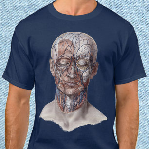 Antieke menselijke anatomie wetenschap, hoofd keel t-shirt