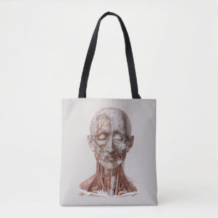 Antieke menselijke anatomie wetenschap, hoofd keel tote bag