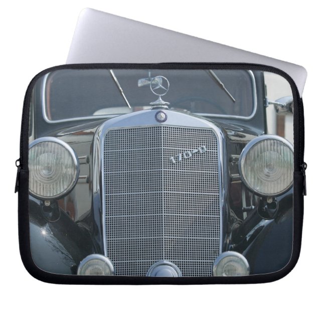 antieke mercedes 2 laptop sleeve (Voorkant)