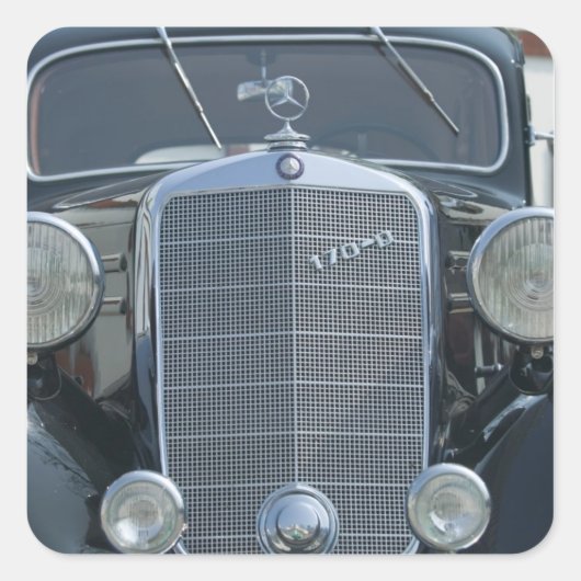 antieke mercedes 2 vierkante sticker (Voorkant)